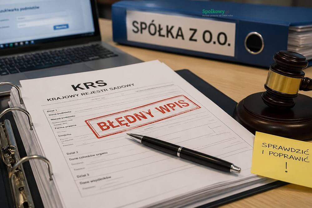 Błędny wpis w KRS spółki z o.o. – jak go poprawić